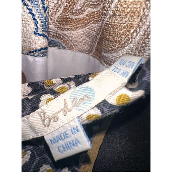 Beautiful Boden floral color block henley swing skater dress 2/3 sleeve size 10L - Picture 5 of 7